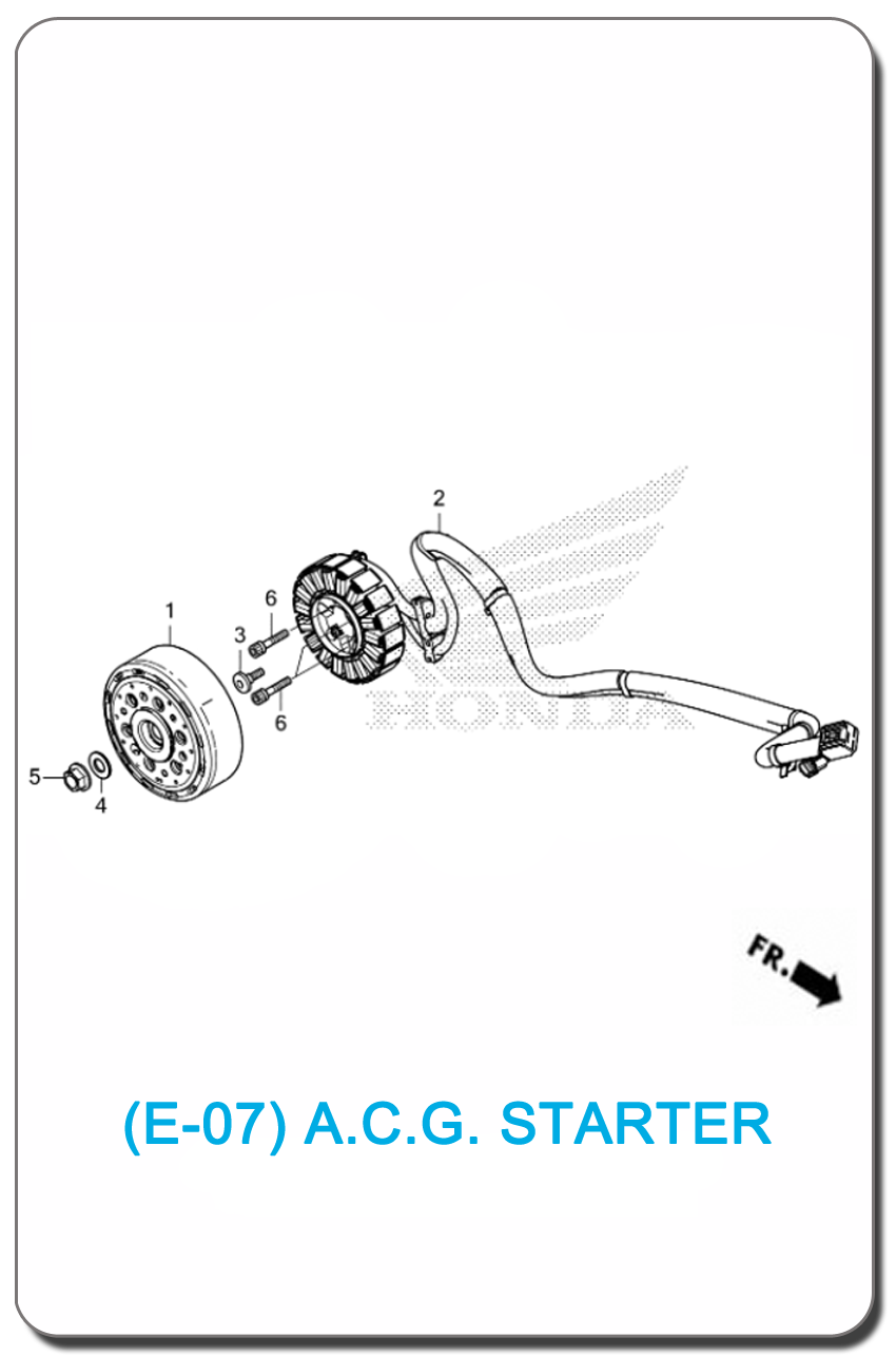 E-07-A.C.G.STARTER FOR HONDA PCX160 2025