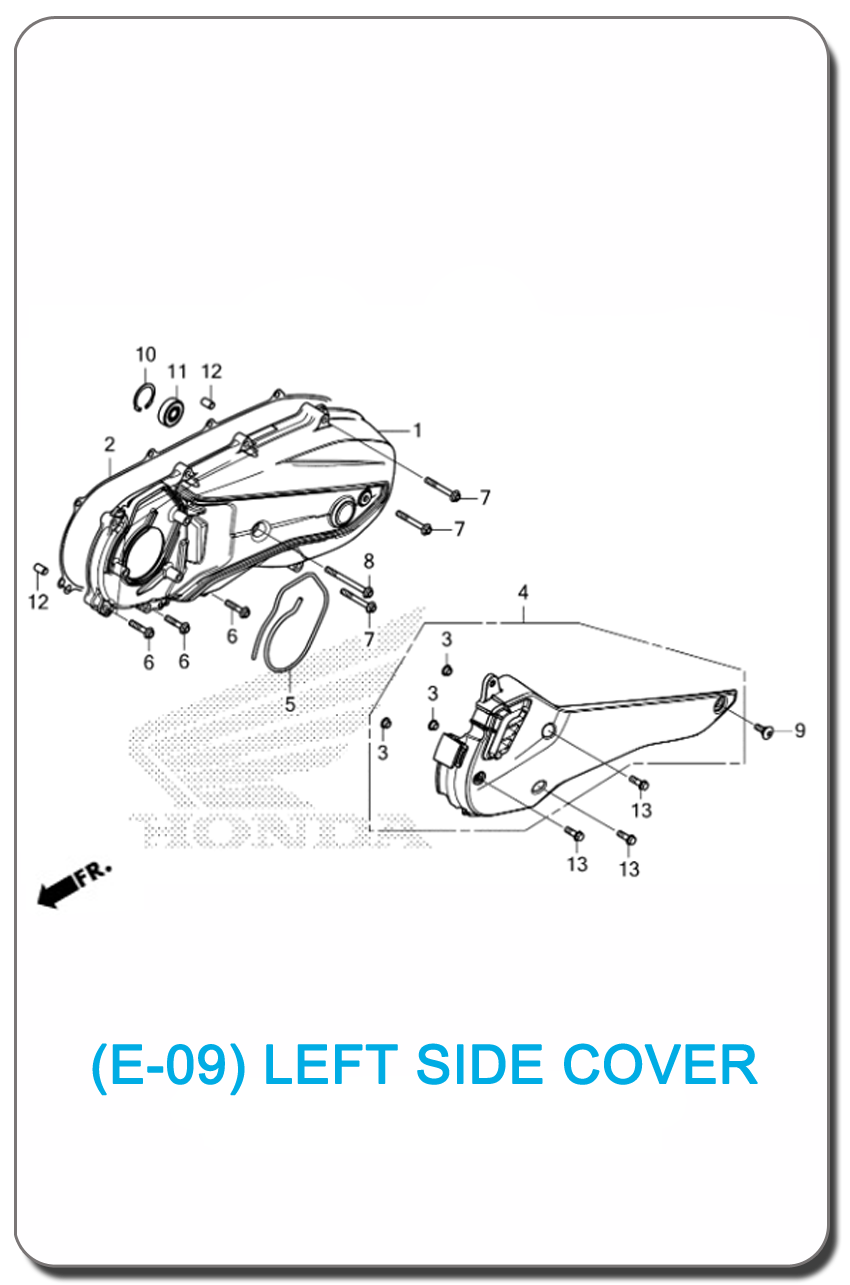 E-09-LEFT SIDE COVER FOR HONDA PCX160 2025