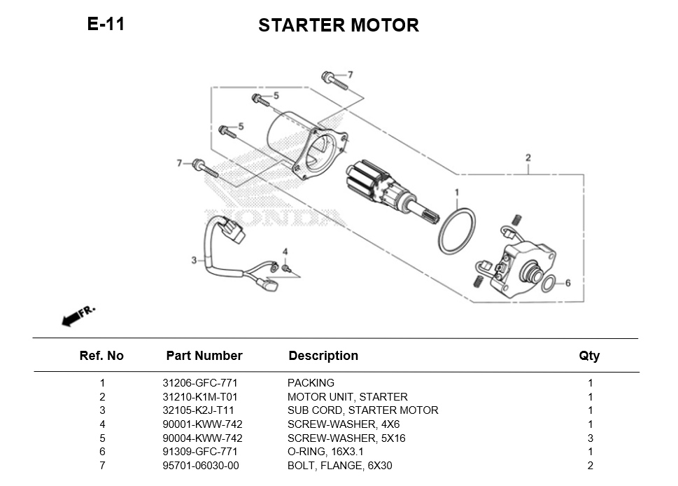 E-11-STARTER MOTOR HONDA WAVE125i 2025