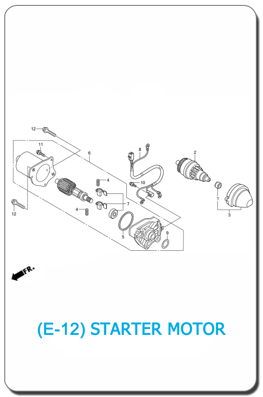 E-12-STARTER MOTOR FOR HONDA CLICK110 2007 MALL INDEX PICTURE