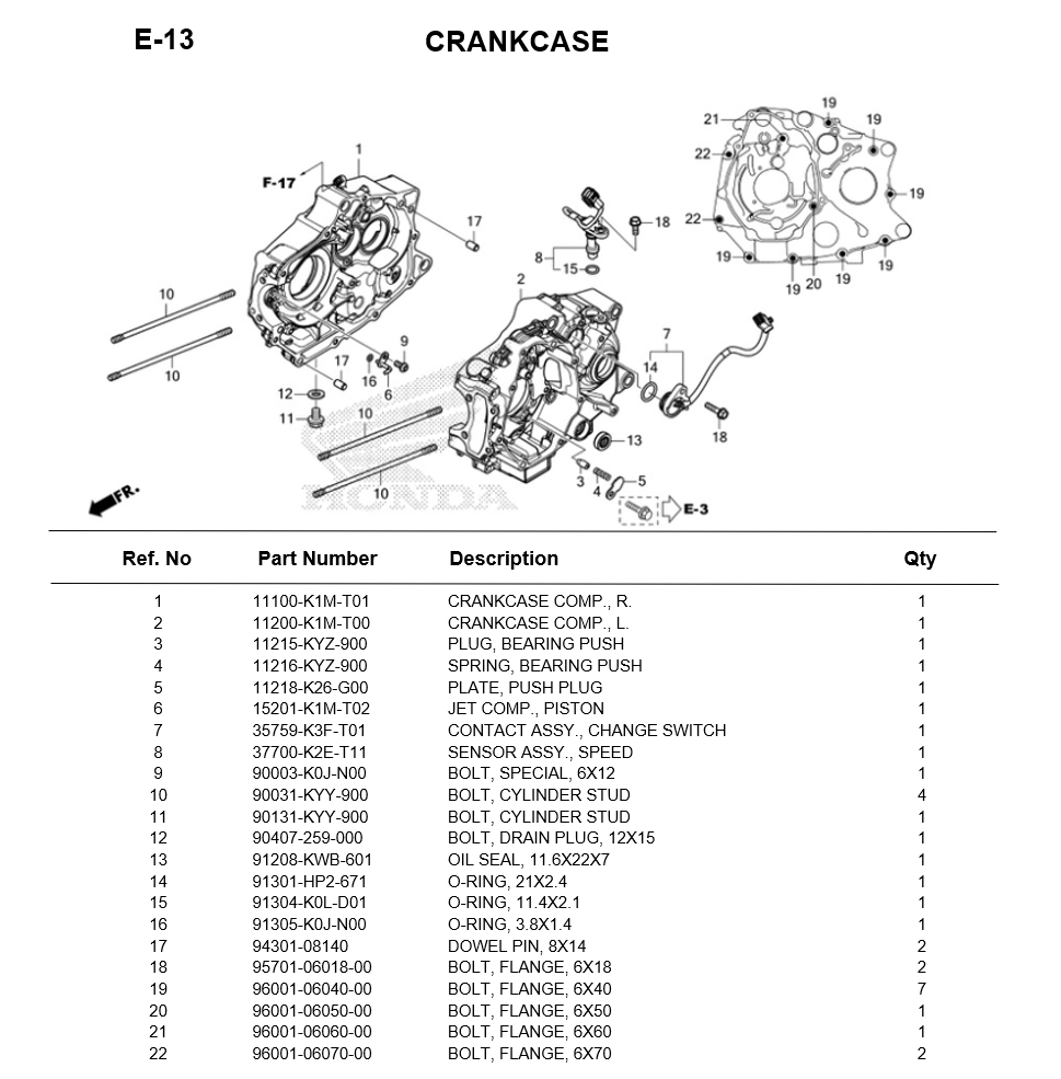 E-13-CRANKCASE HONDA WAVE125i 2023