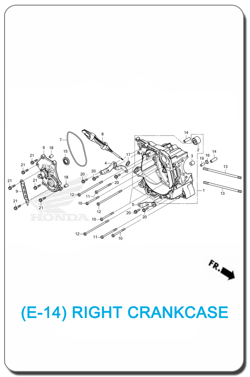 E-14-RIGHT CRANKCASE FOR HONDA PCX160 2025