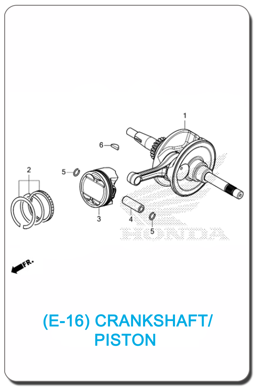E-16-CRANKSHAFT/PISTON FOR HONDA PCX160 2025