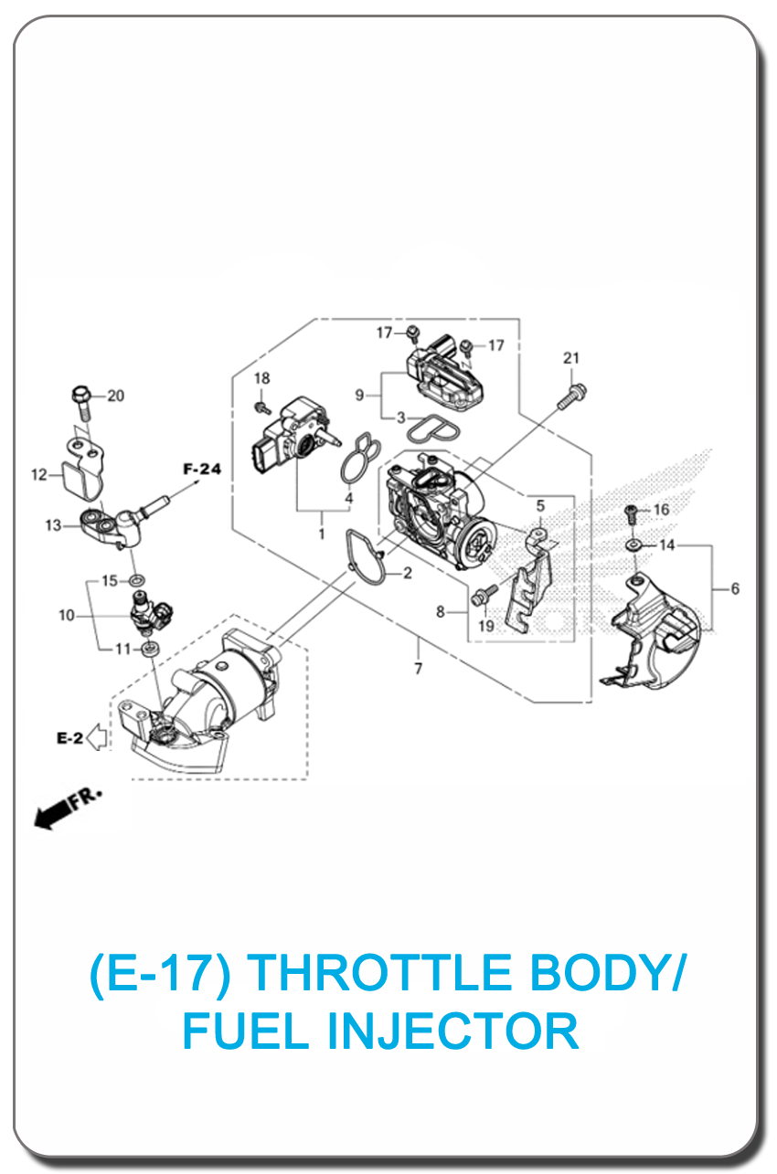E-17-THROTTLE BODY/FUEL INJECTOR FOR HOHDA PCX160 2025