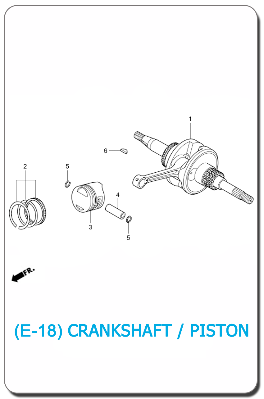 E-18-CRANKSHAFT/PISTON FOR HONDA CLICK110 2007 MALL INDEX PICTURE