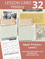 Blake's Compact Lesson Cards - History  UP - Information Text and Recount - Card 32