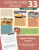 Blake's Compact Lesson Cards - History  UP - Information Text - Card 33