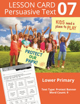 Blake's Compact Lesson Cards - Persuasive Texts LP - Protest Banner - Card 7