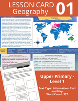 Blake's Compact Lesson Cards - Geography UP - Information Text and Map - Card 1