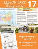 Blake's Compact Lesson Cards - Geography UP - Information Text and Map - Card 17