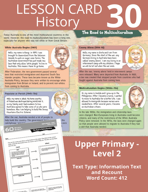 Blake's Compact Lesson Cards - History  UP - Information Text  and Recount- Card 30