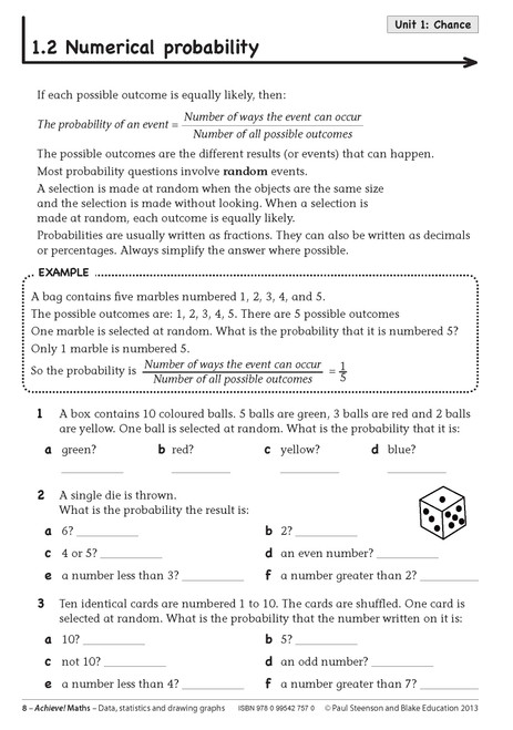 Achieve! Maths - Data, Statistics & Drawing Graphs - Blake Education