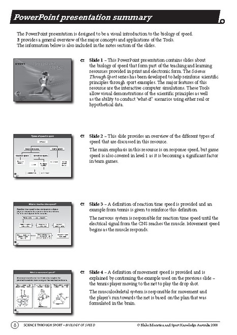 Science Through Sport - Biology of Speed - Blake Education