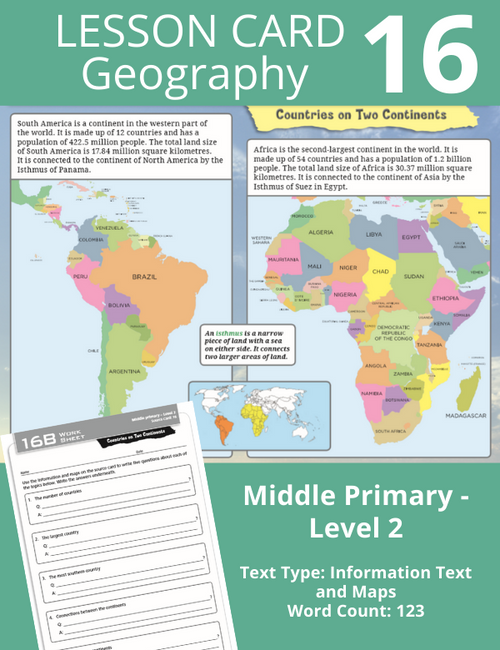 Blake's Compact Lesson Cards - Geography MP - Information Text and Maps - Card 16