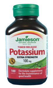Jamieson Potassium Timed Release 100 mg - 100 Caplets Jamieson Potassium Timed Release 100 mg - 100 Caplets
