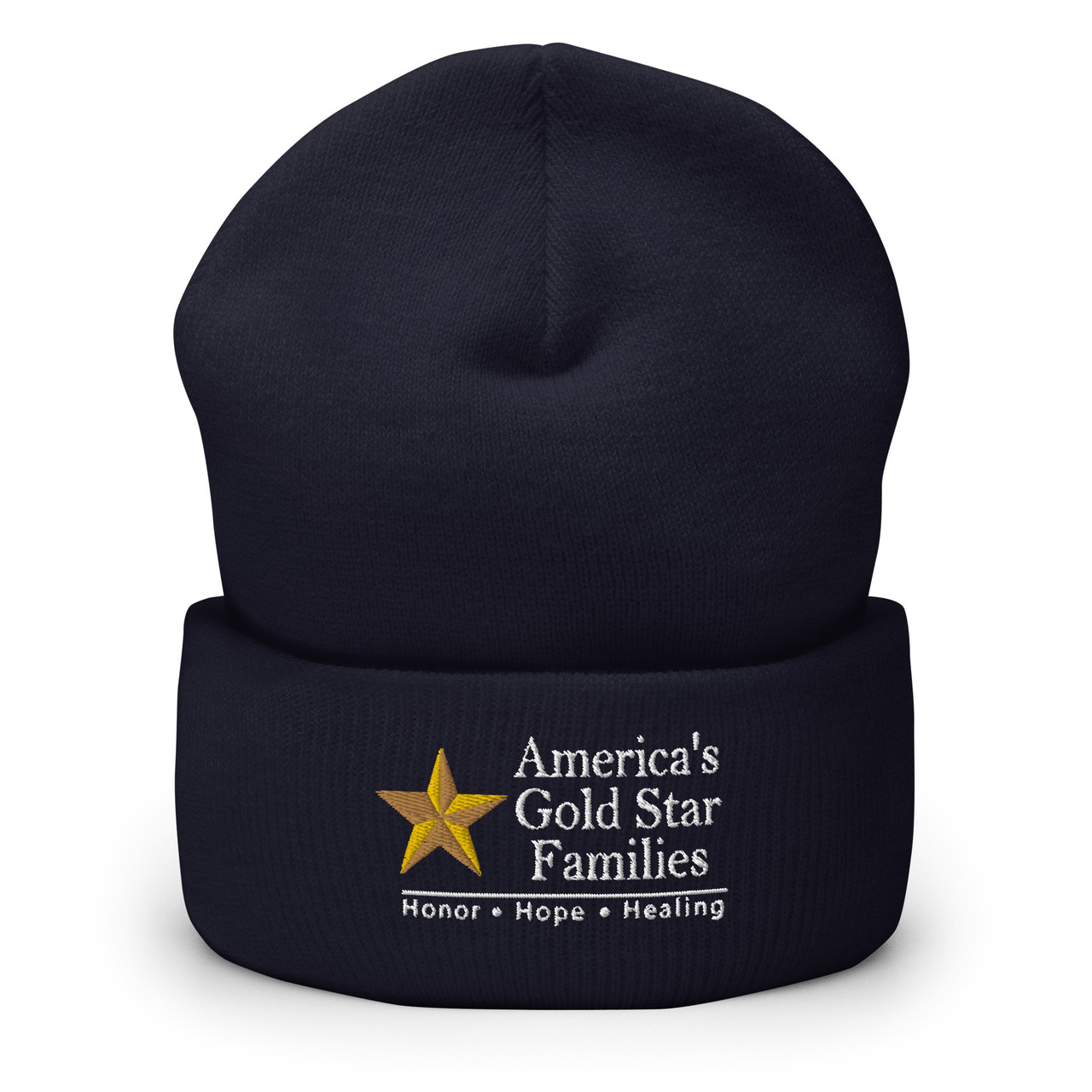 Gold Star Cuffed Star Beanie Gold Families America\'s 