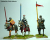 Agincourt Mounted Men- AT-Arms, 'White Armour', Lance Upright, Armoured Horses Walking - Available to Order