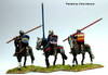 Agincourt Mounted Men-at-Arms, Lance Upright & Shouldered, Shield, Horses Walking - Available to Order