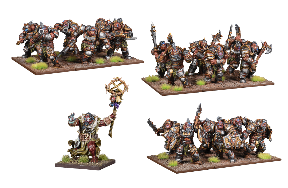 Kings Of War – Ogre Crocodogs Miniaturen Set | 3 Harz-Figuren Mit Basen | MGKWH201