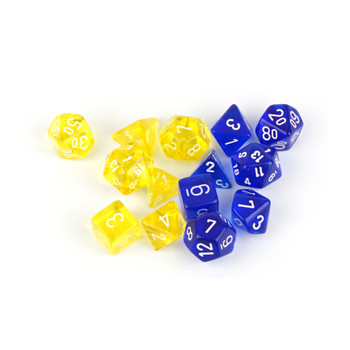 Chessex 7 Piece RPG Polyhedral Translucent Dice Set Bundle