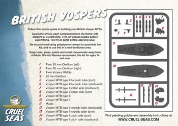 Cruel Seas WWII Naval Battle Game Royal Navy Vosper MTB Flotilla