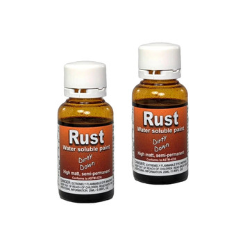 Dirty Down Paints Rust Bundle of 2 (25ml x2) - Water-based Paint for a Highly Realistic Rust Effect - Magic in a Bottle