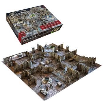 Fantasy Dungeon Terrain Vaults of Enveron Core Set - Battle Systems Terrain Immersive Scenery for D&D DND Maladum Pathfinder RPGs Full Color Heavy Duty Cardstock Printed Both Sides