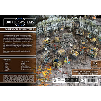 Fantasy Dungeon Terrain Furniture - Battle Systems Terrain Immersive Scenery for D&D DND Maladum Pathfinder RPGs Full Color Heavy Duty Cardstock Printed Both Sides