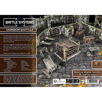 Fantasy Dungeon Terrain Bastille - Battle Systems Terrain Immersive Scenery for D&D DND Maladum Pathfinder RPGs Full Color Heavy Duty Cardstock Printed Both Sides