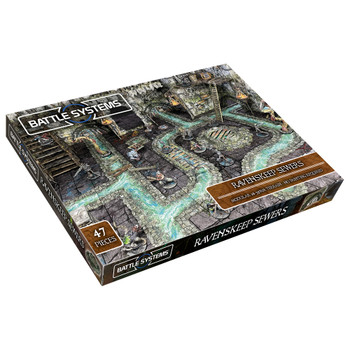 Fantasy Dungeon Terrain Ravenskeep Sewers - Battle Systems Terrain Immersive Scenery for D&D DND Maladum Pathfinder RPGs Full Color Heavy Duty Cardstock Printed Both Sides