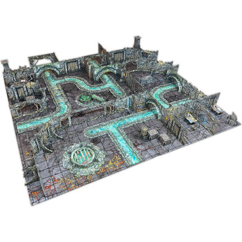 Fantasy Dungeon Terrain Ravenskeep Sewers - Battle Systems Terrain Immersive Scenery for D&D DND Maladum Pathfinder RPGs Full Color Heavy Duty Cardstock Printed Both Sides