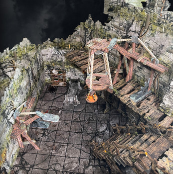 Fantasy Dungeon Terrain Mining Lift - Battle Systems Terrain Immersive Scenery for D&D DND Maladum Pathfinder RPGs Full Color Heavy Duty Cardstock Printed Both Sides