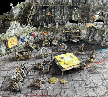 Fantasy Dungeon Terrain Garrison - Battle Systems Terrain Immersive Scenery for D&D DND Maladum Pathfinder RPGs Full Color Heavy Duty Cardstock Printed Both Sides