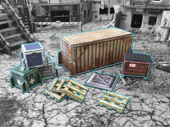 Battle Systems Urban Apocalypse Terrain Shipping Container - 28-35mm RPG / Wargames / 40k Necromunda Card Scenery
