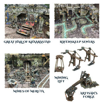 Fantasy Dungeon Terrain Locations of Enveron Bundle - Fantasy Dungeon Crawler Game Immersive Terrain Solo, Co-op and Adversarial Play