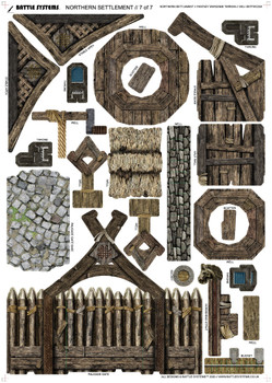 Battle Systems Fantasy Terrain Northern Settlement Accessories - 28-35mm DND D&D RPG Wargames Historical / Fantasy Card Scenery