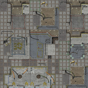 Battle Systems Terrain Cyberpunk Game Mat 2x2 - Neoprene Playmat for 40k, Necromunda, Fallout, Marvel: Crisis Protocol