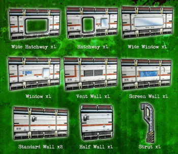 Battle Systems Sci-fi Terrain Galactic Walls Sheet - 28-35mm RPG / Wargames / 40k Necromunda Card Scenery
