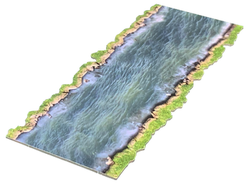 Battle Systems Fantasy Terrain Roads & Rivers - 28-35mm DND D&D RPG Wargames Historical / Fantasy Card Scenery