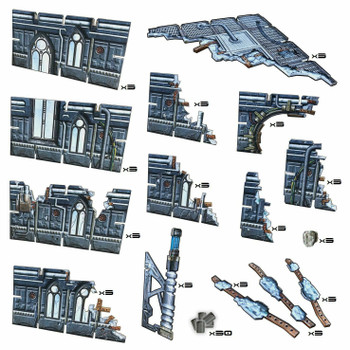 Battle Systems Sci-fi Terrain Gothic Ruins - 28-35mm RPG / Wargames / 40k Necromunda Card Scenery