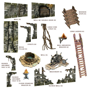 Fantasy Dungeon Terrain Accessories - Battle Systems Immersive Scenery for D&D DND Maladum Pathfinder RPGs Full Color Heavy Duty Cardstock Printed Both Sides Fantasy Dungeon Terrain Accessories - Battle Systems Immersive Scenery for D&D DND Maladum Pathfinder RPGs Full Color Heavy Duty Cardstock Printed Both Sides