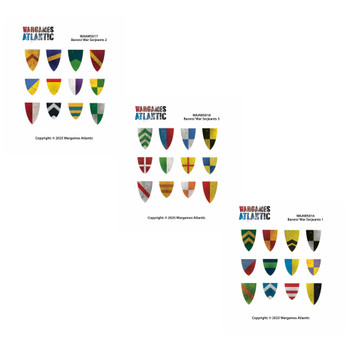 Wargames Atlantic Baron's War Shield Decals Serjeants 1