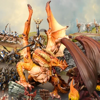 Kings of War Basilea High Paladin on Dragon - Preorder