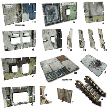 Battle Systems Urban Apocalypse Terrain Shanty Town Core Set - 28-35mm RPG / Wargames 40k Necromunda Fallout Zombies Card Scenery