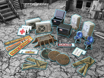 Battle Systems Urban Apocalypse Terrain Street Accessories I - 28-35mm RPG / Wargames 40k Crisis Protocol Modern Zombies Card Scenery