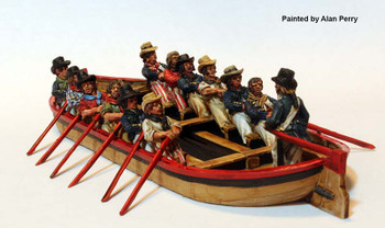 Napoleonic British Flat Boat Plus Sailors Rowing & Midshipman - Available to Order