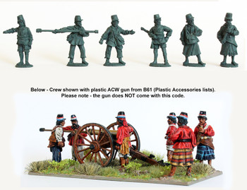 War of the Triple Alliance (1864-70) Paraguayan Artillery Loading Piece (6 Crew, Comes w/o Gun - Available to Order