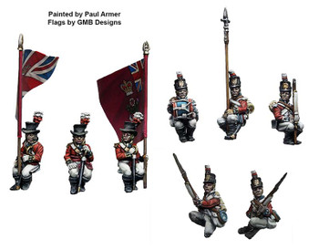 Napoleonic British Infantry Command in Round Hats Plus Sentinels 1798-1808 Seated - Available to Order