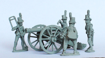 Napoleonic Danish-Norwegian Army Foot Artillery Firing 6pdr in Round Hats 1803-08 - Available to Order