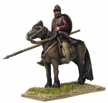 40mm Border Reivers Davy Maxwell, Mounted, Lance / Pistol, Slung Targe, Burgonet & Jack, Horse Standing - Available to Order